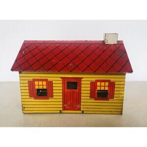 Vintage 1950s Twinkletown Tin Metal Miniature House Maple Bungalow H & H Trains